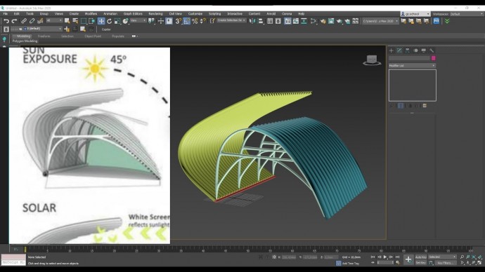 Графика: Полигональное моделирование сложной формы навеса и ферм в 3DsMax - видео