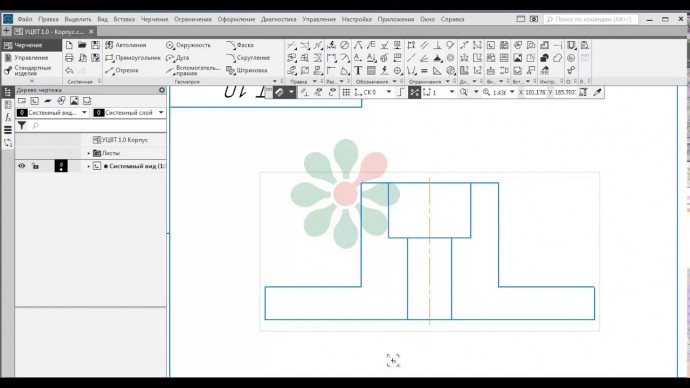 Графика: Построение фронтального вида 2D-чертежа в программе Компас 3D - видео