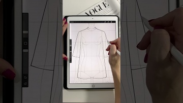 Графика: Как рисовать эскизы одежды? Уроки Procreate. Fashion иллюстрация - видео