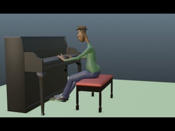 Графика: BLENDER 2.91 Пробую понять анимацию с пианино - видео
