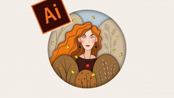 Графика: Девушка - осень. Рисунок в Adobe Illustrator. Векторная графика для начинающих - видео