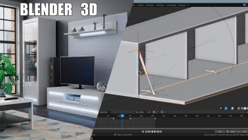 Графика: 3D моделирование и анимация корпусной мебели | Blender урок - видео