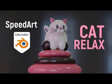 Графика: Моделирование мультяшного NFT кота в Blender / SpeedArt - видео
