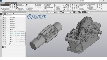 Графика: Редуктор в Компас 3D. Вал шестерня - видео